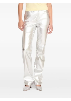 STAUD metallic-effect trousers - Silver