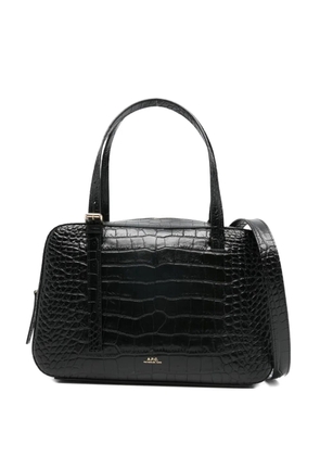 A.P.C. Virginie crocodile-effect shoulder bag - Black