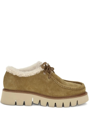 Pedro Garcia lace-up shearling sneakers - Brown