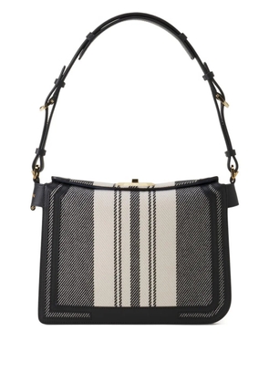 Lanvin Compagnon striped lock shoulder bag - Black