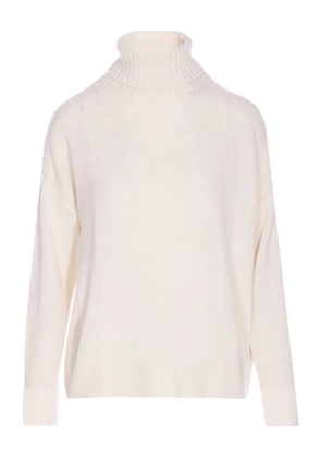 Allude turtleneck ribbed sweater - White