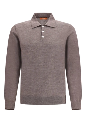 Cruna long-sleeved knitted polo shirt - Grey