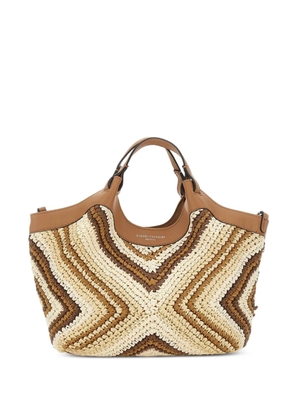GIANNI CHIARINI Dua woven straw top-handle tote bag - Neutrals