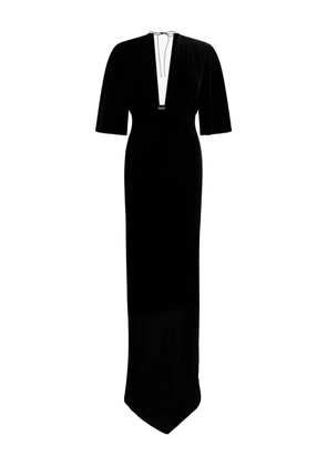 Roberto Cavalli draped V-neck gown - Black