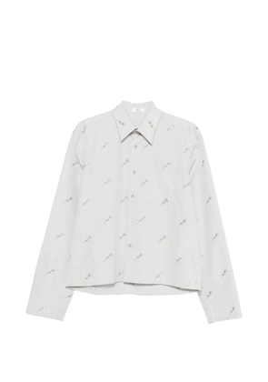 Rier floral-embroidered button-fastening shirt - Grey