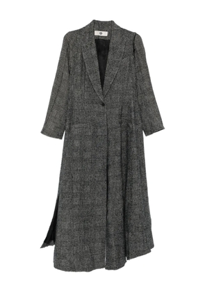 Marc Le Bihan plaid single-breasted coat - Black