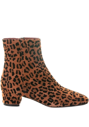 Roberto Festa leopard-print block-heel boots - Brown
