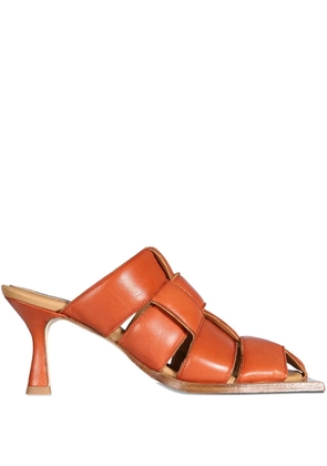 Miista 80mm woven heeled mules - Brown