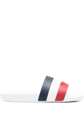 Moncler striped logo-detail slides - White