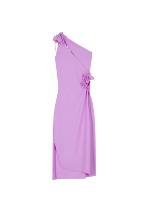 Coperni asymmetric flower gown midi dress - Purple