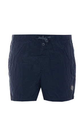 Stone Island elasticated-waist logo-patch swim shorts - Blue