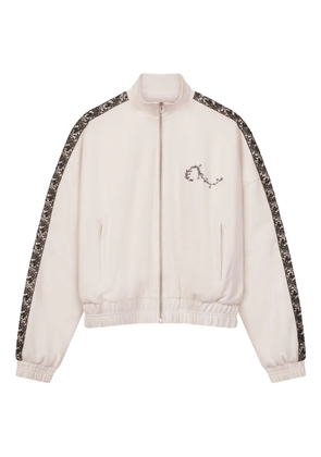 ROUGH. lace-insert embroidered-detail track jacket - White