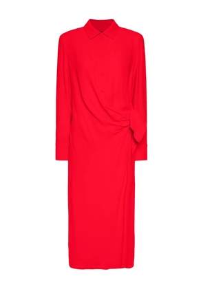 ELENA MIRO` buttoned wrap-effect dress - Red