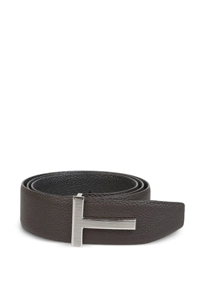 TOM FORD ridge buckle T belt - Black