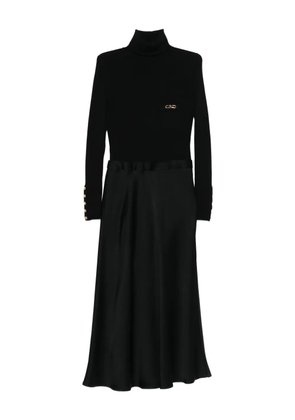 Elisabetta Franchi logo-plaque midi dress - Black