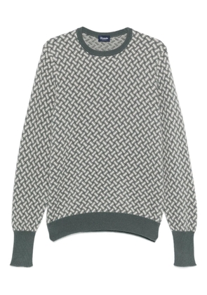 Drumohr geometric-pattern cashmere sweater - Green