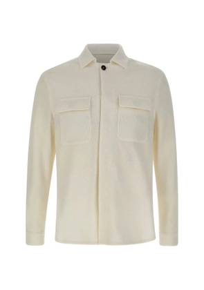 Eleventy flap-pocket ribbed shirt jacket - Neutrals