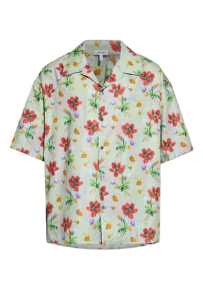 LOEWE floral-print short-sleeve shirt - Green