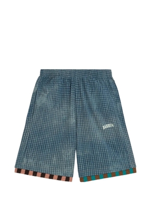 BARROW check logo shorts - Blue