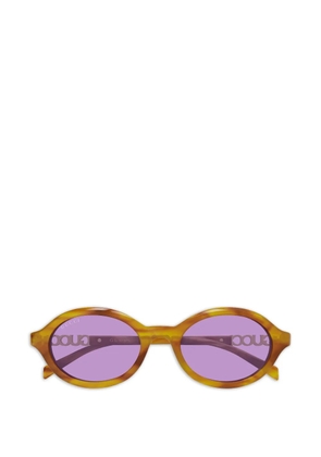 Gucci Eyewear oval logo-detail sunglasses - Brown