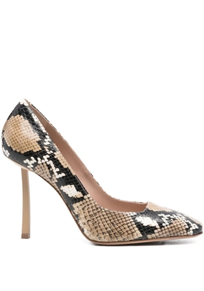 Le Silla 90mm square-toe heeled pumps - Neutrals