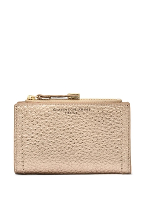 GIANNI CHIARINI Bubble metallic zip wallet - Neutrals
