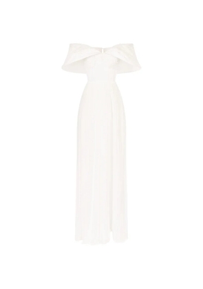 IMROSKA Ale embroidered split maxi dress - Neutrals