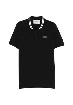 Iceberg striped-collar polo shirt - Black