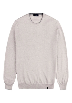 Fay elbow-patch crew-neck sweater - Neutrals