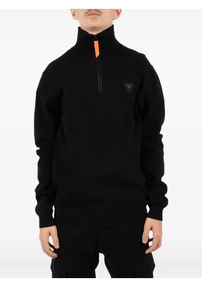 GERTRUDE Lewis Patch half-zip sweater - Black