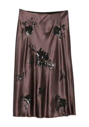 ERMANNO FIRENZE sequin-embellished straight skirt - Brown