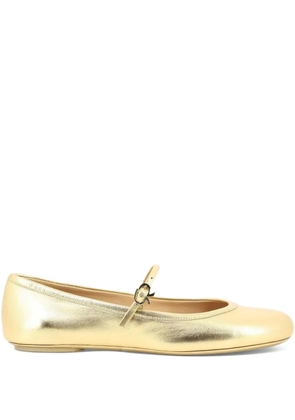 Gianvito Rossi buckle-strap round-toe ballet flats - Yellow