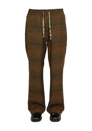 Needles drawstring-waist animal-print trousers - Brown