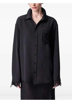 ARTICLE TEN lace-panels shirt - Black