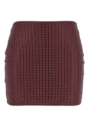 VENUJA rhinestone-embellished mini skirt - Red
