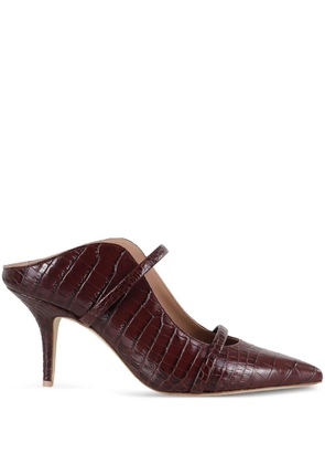 Malone Souliers 70mm crocodile-effect mules - Brown