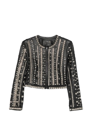 R13 studded striped jacket - Black