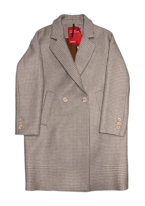Merci double-breasted houndstooth coat - Neutrals