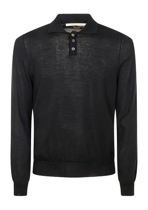 Alpha Industries long-sleeve cotton polo shirt - Black