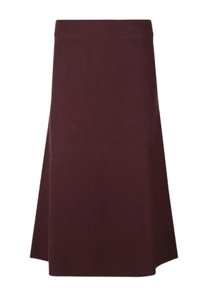 Jil Sander back-zip midi skirt - Red