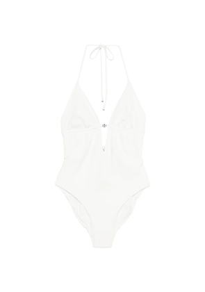 Tory Burch logo-detail swimsuit - White