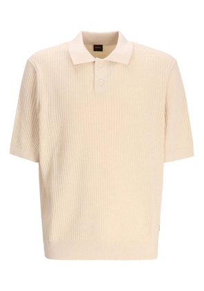 BOSS ribbed cotton polo-neck sweater - Yellow