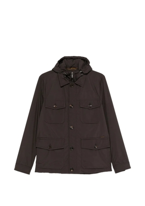 Moorer button hooded jacket - Brown
