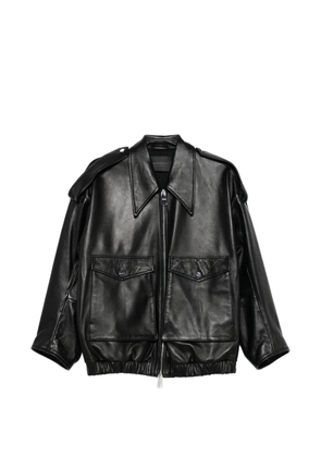 DONDUP front-pocket leather jacket - Black