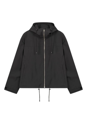 ROUGH. logo-print hooded jacket - Black