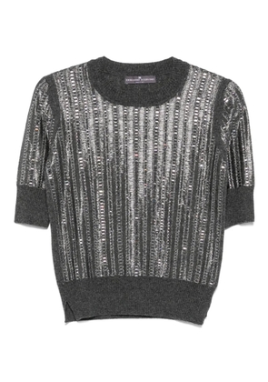 Ermanno Scervino sequin-embellished short-sleeved sweater - Grey