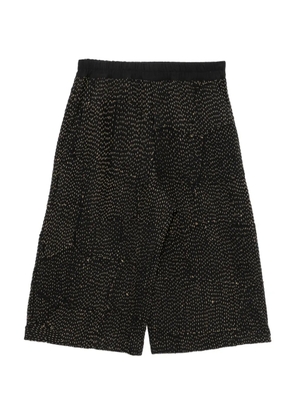 By Walid re-patch cropped trousers - Black