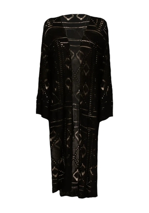 Akep geometric-pattern crochet beach cover-up - Black