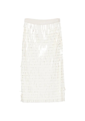 Circus Hotel fringe skirt - White