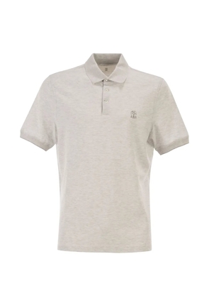 Brunello Cucinelli printed-logo polo shirt - Neutrals